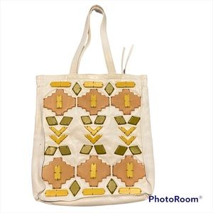 Latico White Leather Tote-Shoulder bag